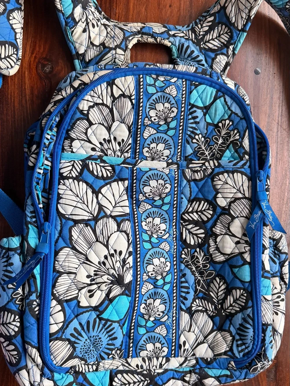 Vera Bradley Blue Bayou Quilted Backpack with Laptop Compartment